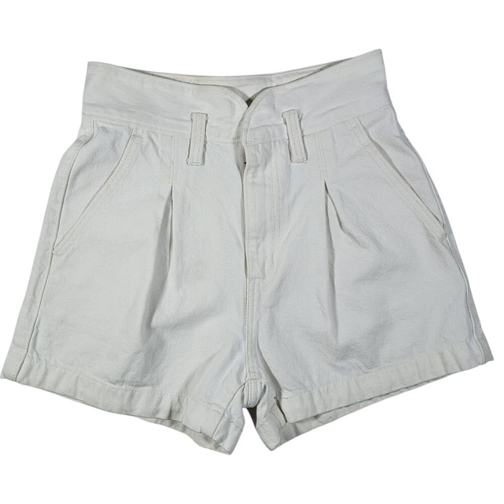 Levi's White Denim Shorts Women Sz 25 High Rise Classic Fit Clean Casual Summer